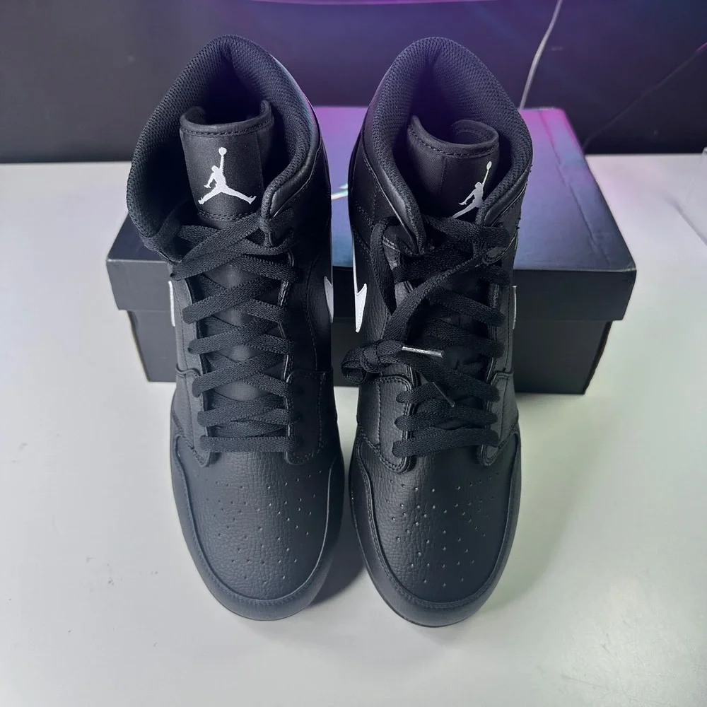 Nike Air Jordan 1 Mid TD Black White football cleats FJ6805-001 Men's 13 NEW
